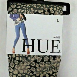 HUE Stylized Animal Print Jeans Leggings Women's Size Large U20498